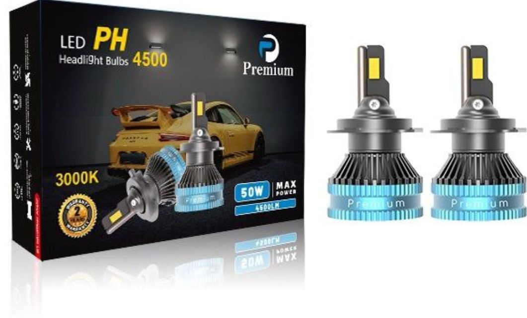 هدلایت لامپ خودروپرمیوم pH4500،با طیف رنگی 4300کلوین